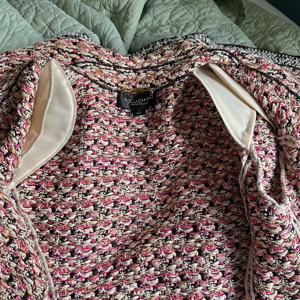 Vintage St. John Couture stretch tweed silk jacket Size 8 - Picture 5 of 7